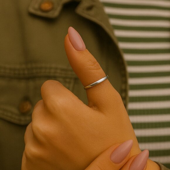 Sleek Sterling Silver Thumb Ring for Chic Everyday Style By St Clair - Picture 4 of 5